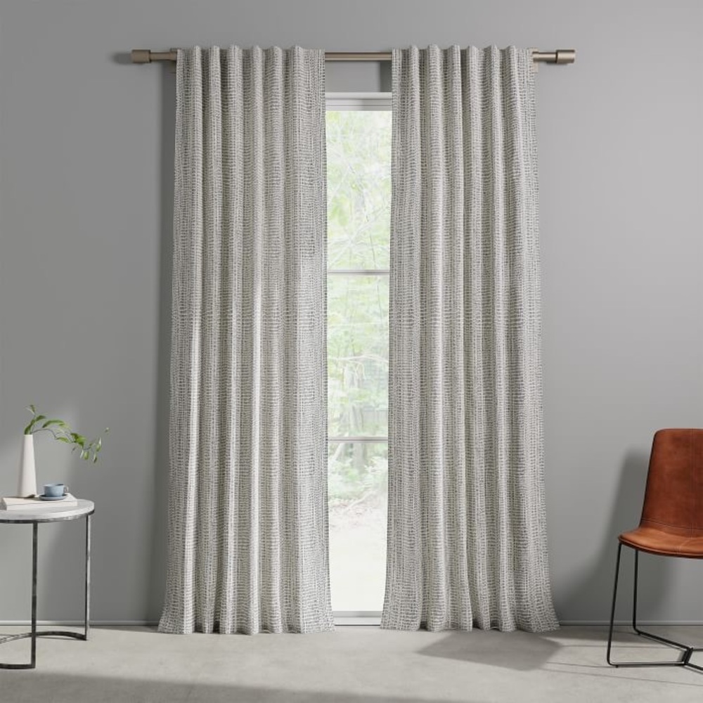 Cotton Canvas Bomu Curtains (Set of 2) - Midnight